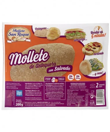 Molletes con salvado en atmósfera protectora