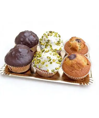 Surtido de 6 Magdalenas caseras de aceite de oliva virgen extra con diferentes rellenos